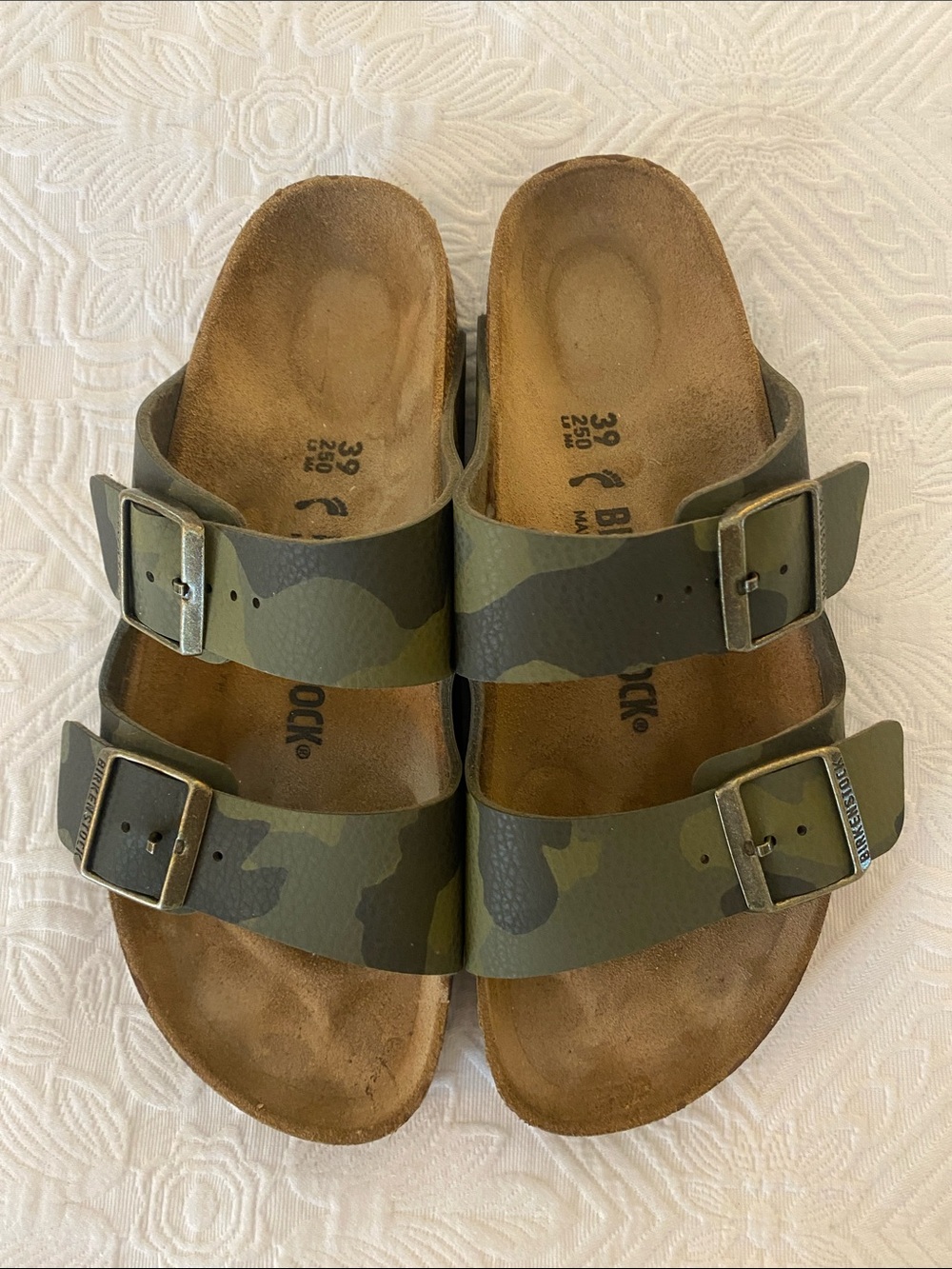 Birkenstock Arizona Camo Two-Strap Sandals - Green and Brown - Picture 2 of 8
